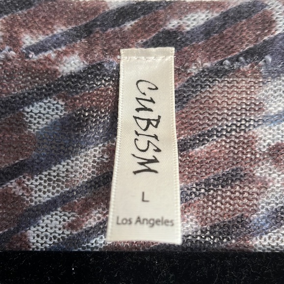 Cubism Long sleeve blue and brown top. Size Large - Picture 2 of 3